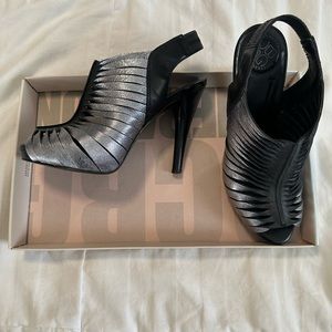 BCBG silver an black platform pumps - great for summer